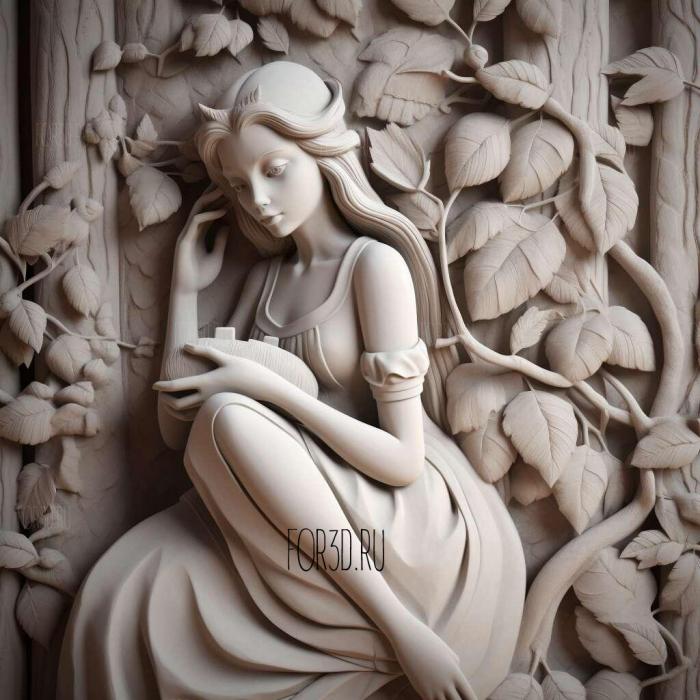st Snow White 4 stl model for CNC